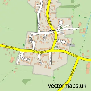 Street map sample of Leire, Leicestershire