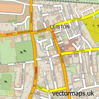 Street map sample of Leiston, Suffolk