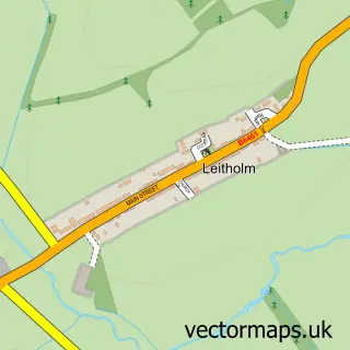 Street map sample of Leitholm, Berwickshire