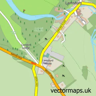 Street map sample of Lemsford, Hertfordshire