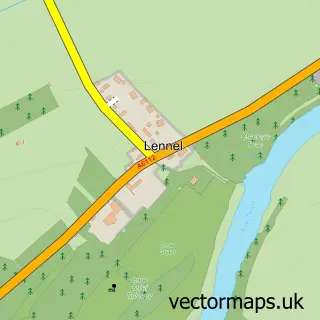 Street map sample of Lennel, Berwickshire