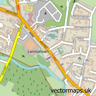 Street map sample of Lennoxtown, Dunbartonshire