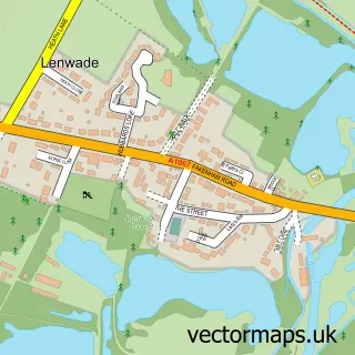 Street map sample of Lenwade, Norfolk