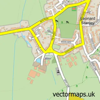 Street map sample of Leonard Stanley, Gloucestershire