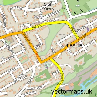 Street map sample of Leslie, Fife