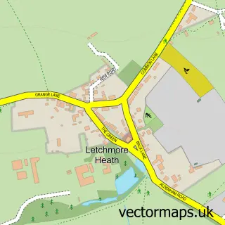 Street map sample of Letchmore Heath, Hertfordshire