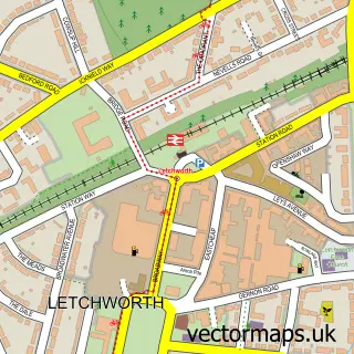 Street map sample of Letchworth, Hertfordshire