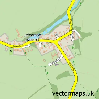 Street map sample of Letcombe Bassett, Oxfordshire