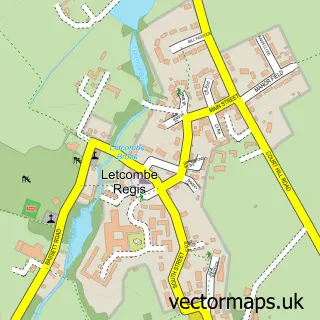 Street map sample of Letcombe Regis, Oxfordshire