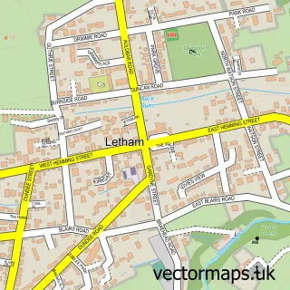 Street map sample of Letham, Angus