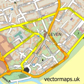 Street map sample of Leven, Fife