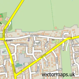 Street map sample of Leven, East Riding of Yorkshire
