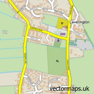 Street map sample of Leverington, Cambridgeshire