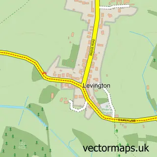 Street map sample of Levington, Suffolk
