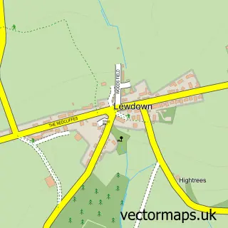 Street map sample of Lewdown, Devon