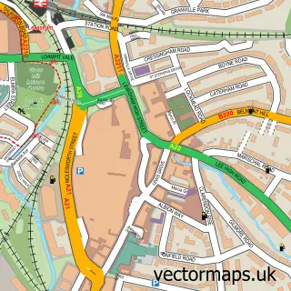 Street map sample of Lewisham, Greater London