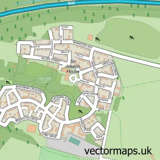 Street map sample of Leybourne Chase, Kent