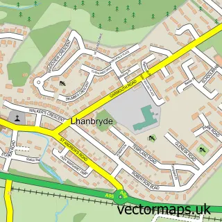 Street map sample of Lhanbryde, Moray