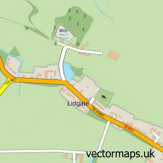 Street map sample of Lidgate, Suffolk