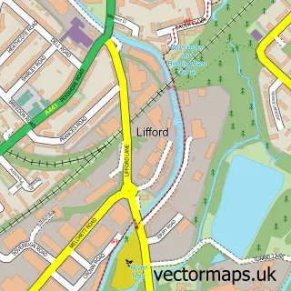 Street map sample of Lifford, West Midlands