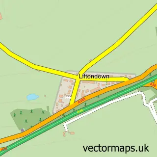 Street map sample of Liftondown, Devon
