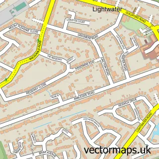 Street map sample of Lightwater, Surrey