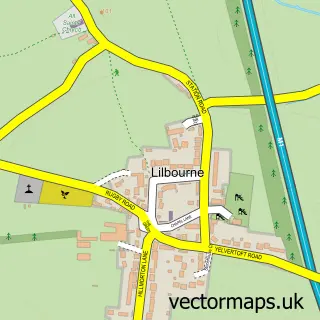Street map sample of Lilbourne, Northamptonshire