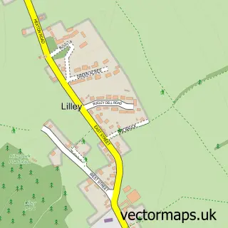 Street map sample of Lilley, Hertfordshire