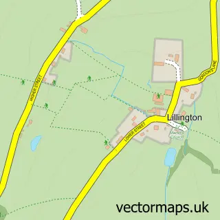 Street map sample of Lillington, Dorset