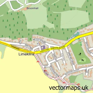 Street map sample of Limekilns, Fife