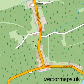 Street map sample of Limerigg, Stirling and Falkirk