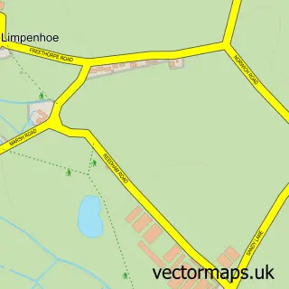 Street map sample of Limpenhoe, Norfolk