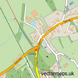 Street map sample of Linby, Nottinghamshire