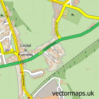 Street map sample of Lindal-in-Furness, Cumbria