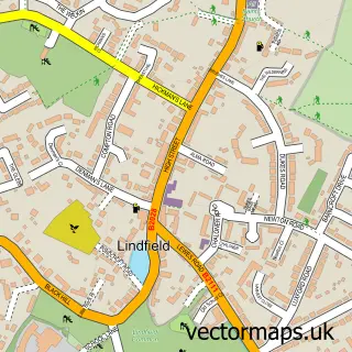 Street map sample of Lindfield, West Sussex