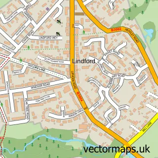 Street map sample of Lindford, Hampshire