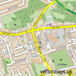 Street map sample of Lindley, West Yorkshire