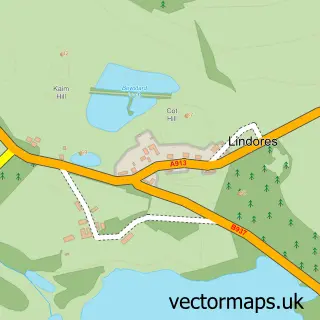 Street map sample of Lindores, Fife