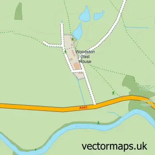 Street map sample of Lindridge, Worcestershire