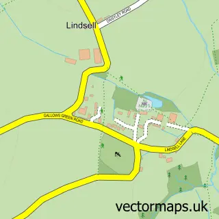 Street map sample of Lindsell, Essex