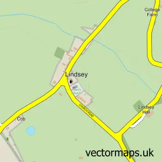 Street map sample of Lindsey, Suffolk