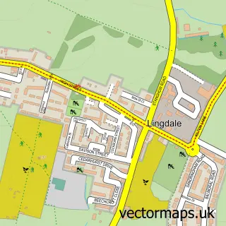 Street map sample of Lingdale, North Yorkshire