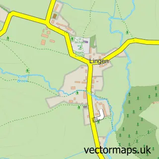 Street map sample of Lingen, Herefordshire