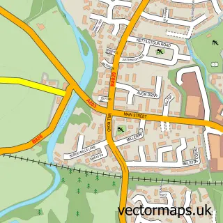 Street map sample of Linlithgow Bridge, West Lothian