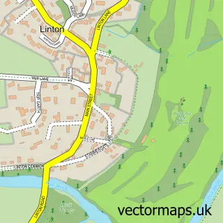 Street map sample of Linton, West Yorkshire