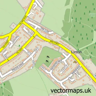 Street map sample of Linton, Derbyshire