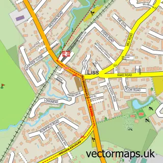 Street map sample of Liss, Hampshire