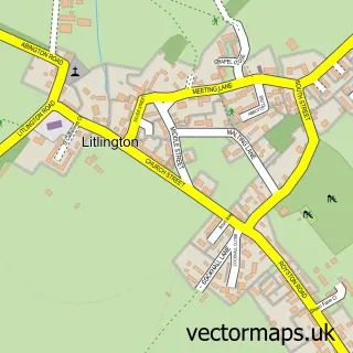 Street map sample of Litlington, Cambridgeshire