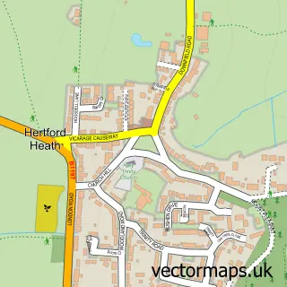 Street map sample of Little Amwell, Hertfordshire