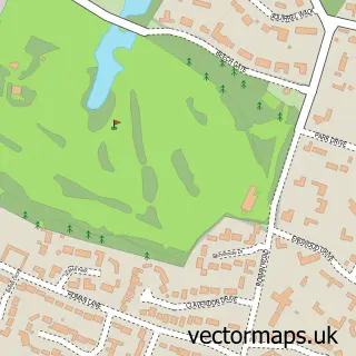 Street map sample of Little Aston, Staffordshire